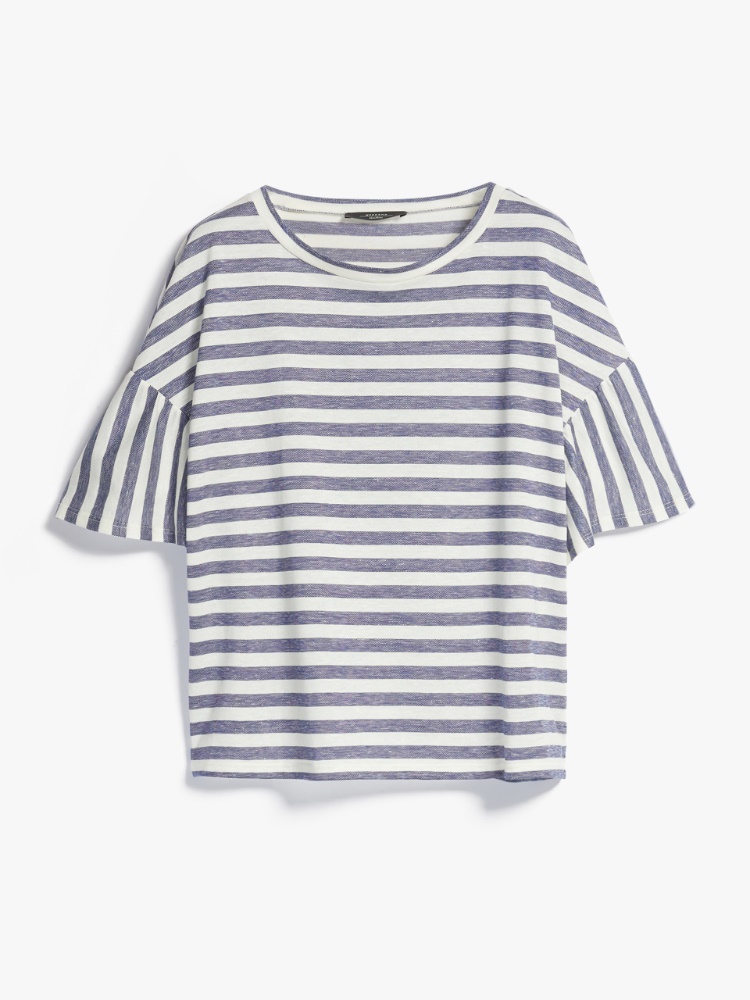 Cotton and linen jersey T-shirt, navy - Weekend Max Mara