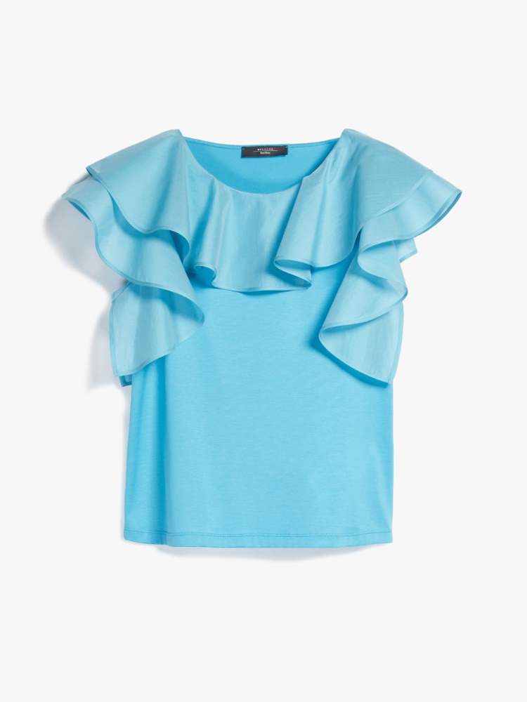Cotton jersey blouse , turquoise - Weekend Max Mara