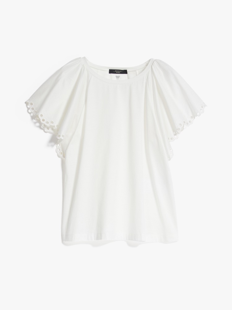 Cotton jersey blouse, white - Weekend Max Mara