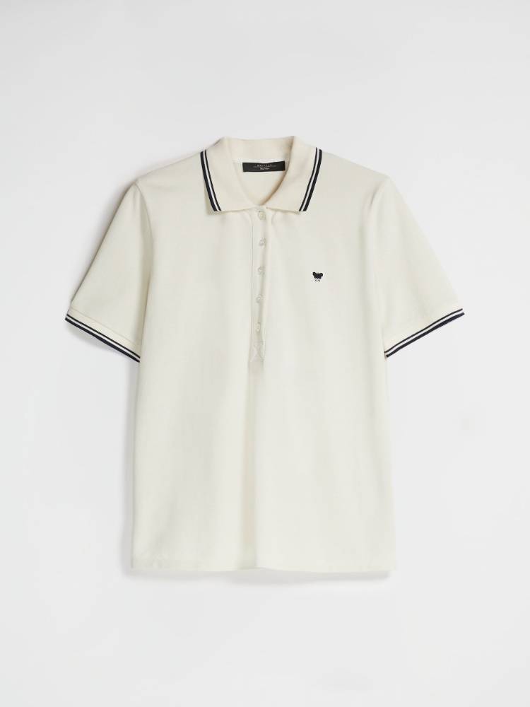 Cotton piqué jersey polo shirt , ivory - Weekend Max Mara