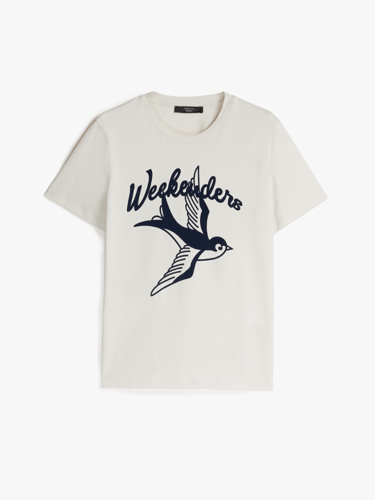 Cotton jersey T-shirt, ivory - Weekend Max Mara