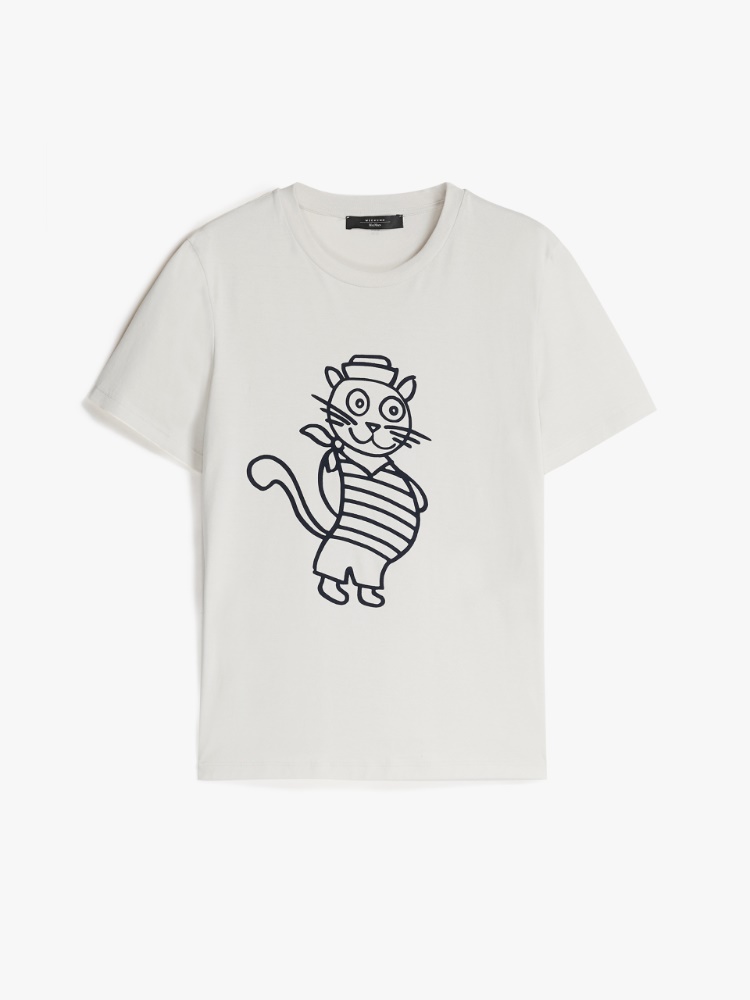 Cotton jersey T-shirt, ivory - Weekend Max Mara
