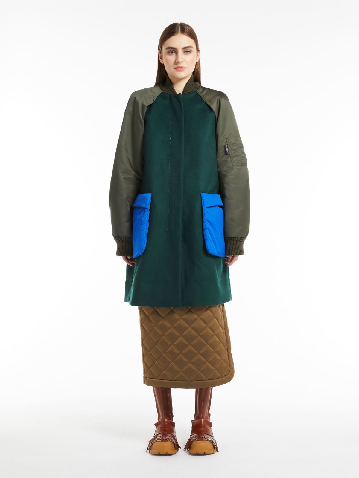 Wool and nylon coat - GREEN - Weekend Max Mara - 2