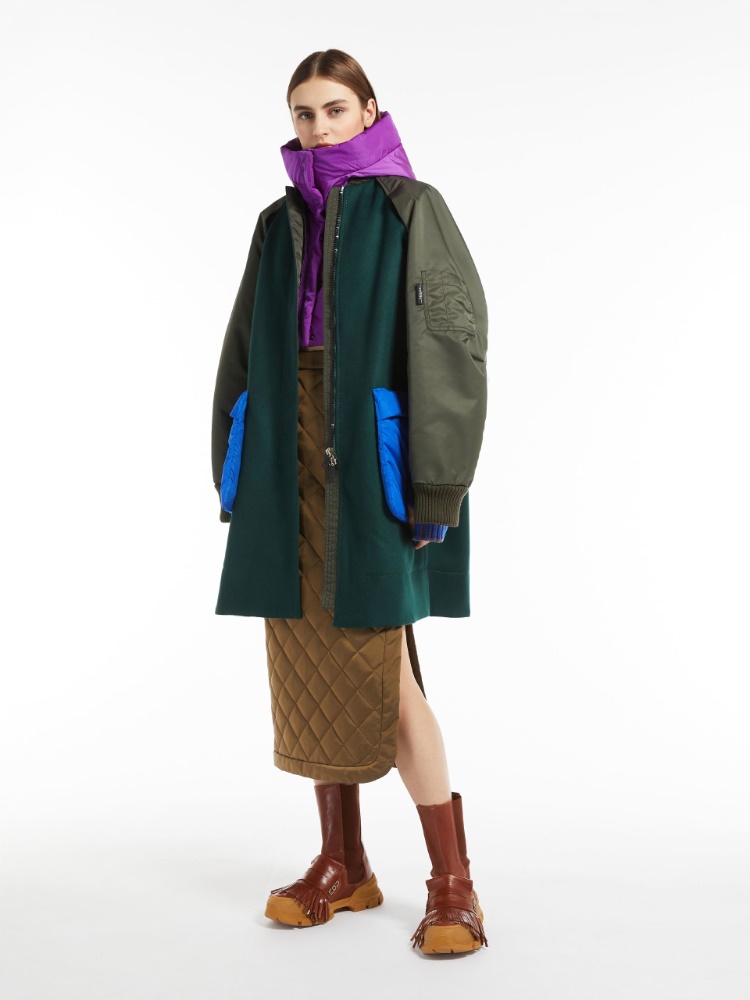 Wool and nylon coat - GREEN - Weekend Max Mara