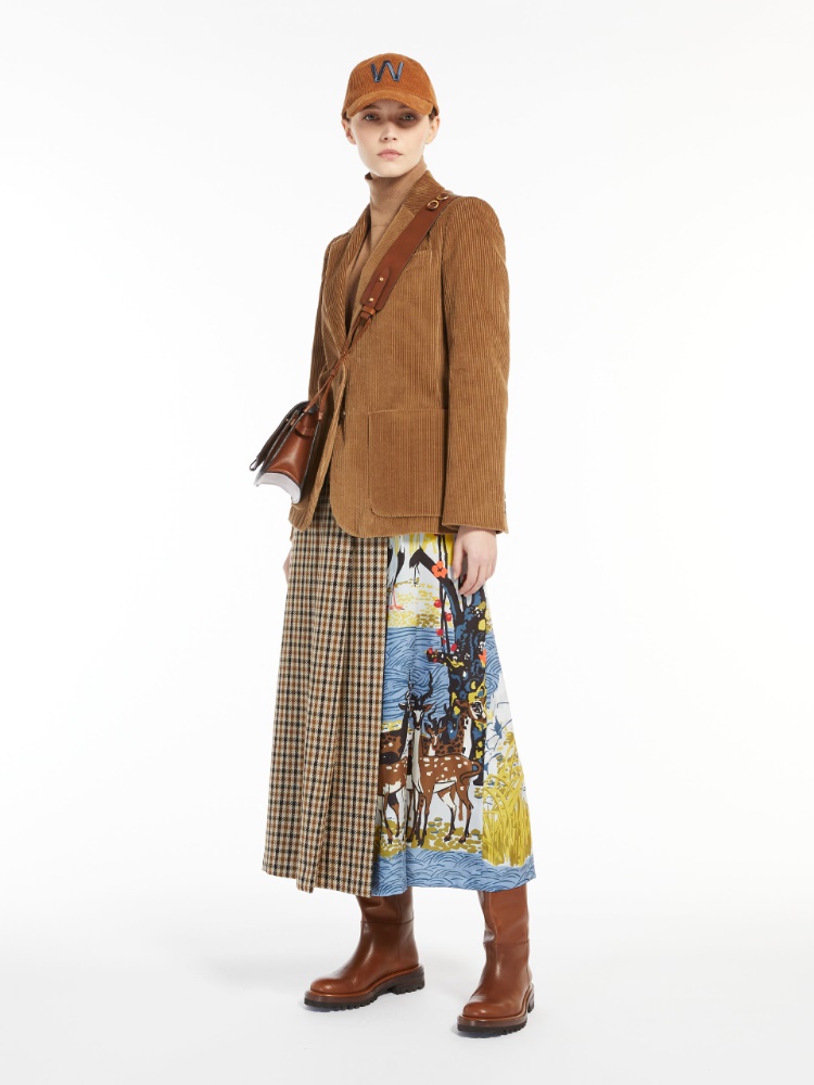 AFONA_crosselling_img Cotton velvet blazer - CAMEL - Weekend Max Mara