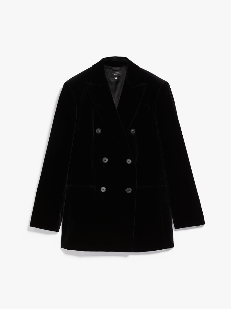 Cotton velvet blazer, black | Weekend Max Mara