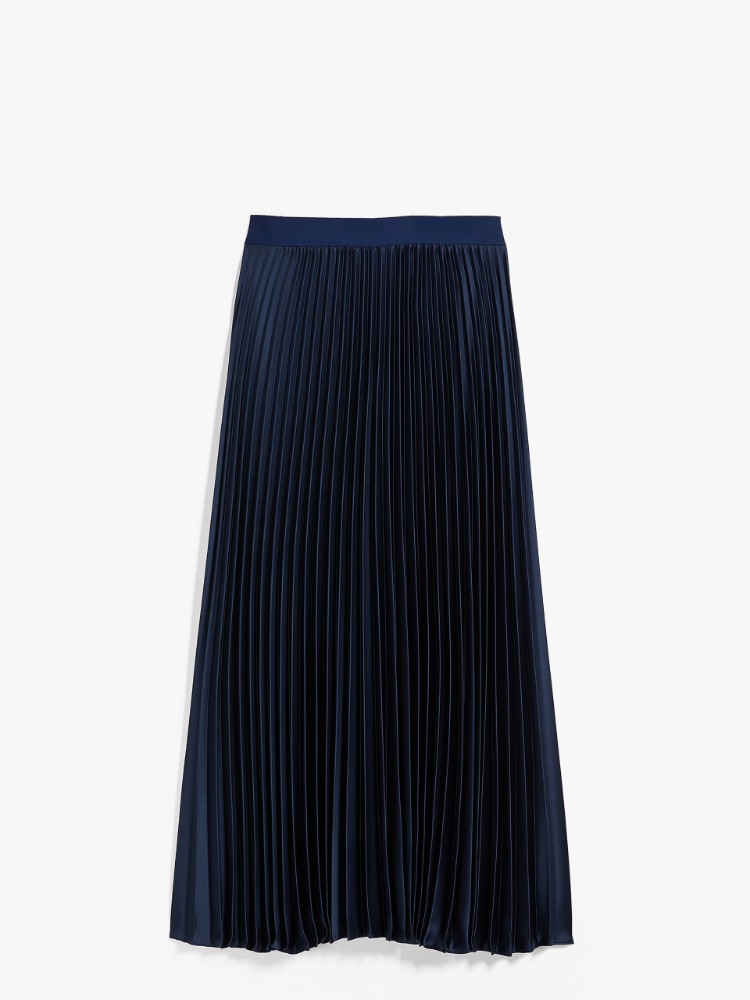 Pleated satin skirt, midnightblue | Weekend Max Mara