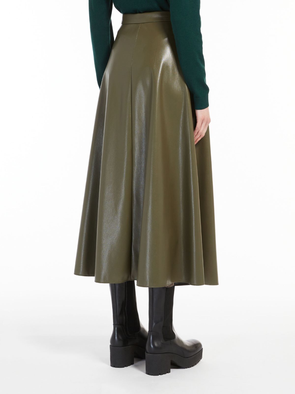 Coated jersey skirt - KAKI - Weekend Max Mara - 3 Coated jersey skirt - KAKI - Weekend Max Mara - 3