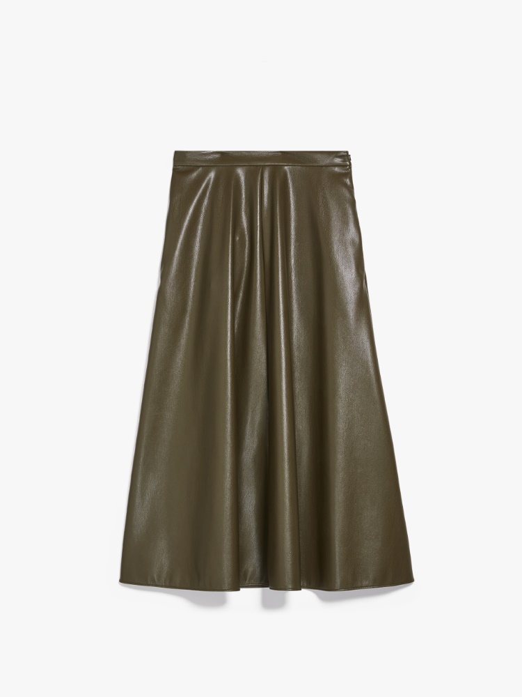 Coated jersey skirt, kaki | Weekend Max Mara