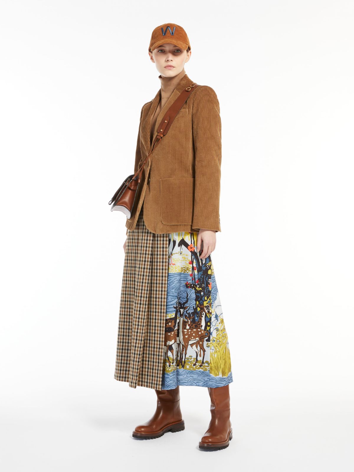 Wool and cotton skirt, brown | Weekend Max Mara