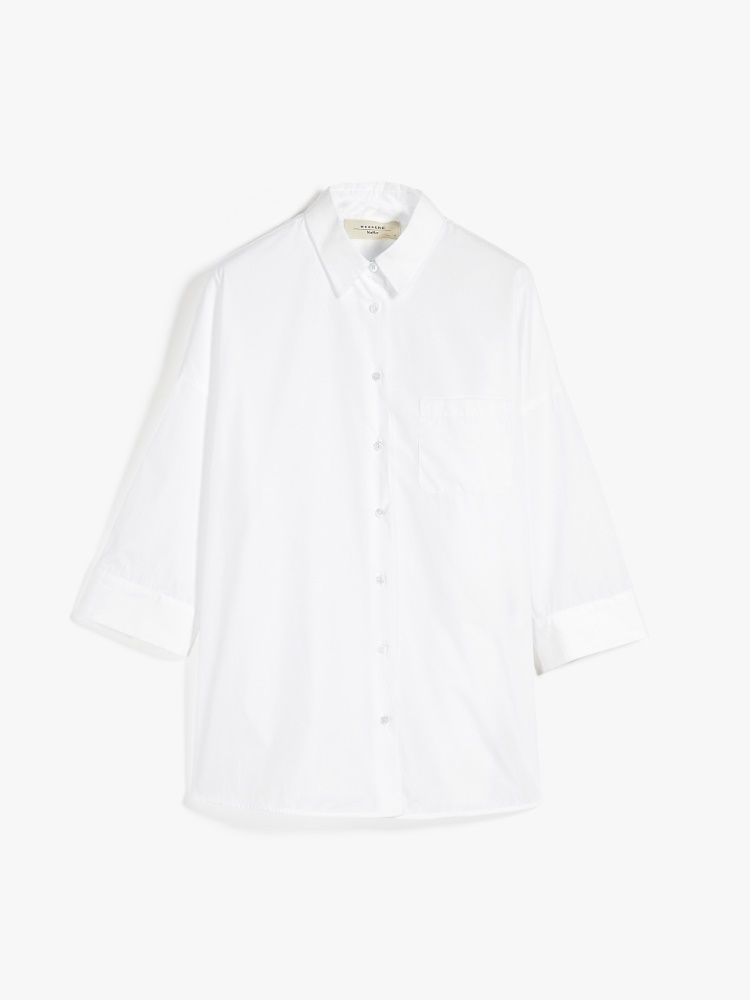 Cotton poplin shirt, optical white | Weekend Max Mara