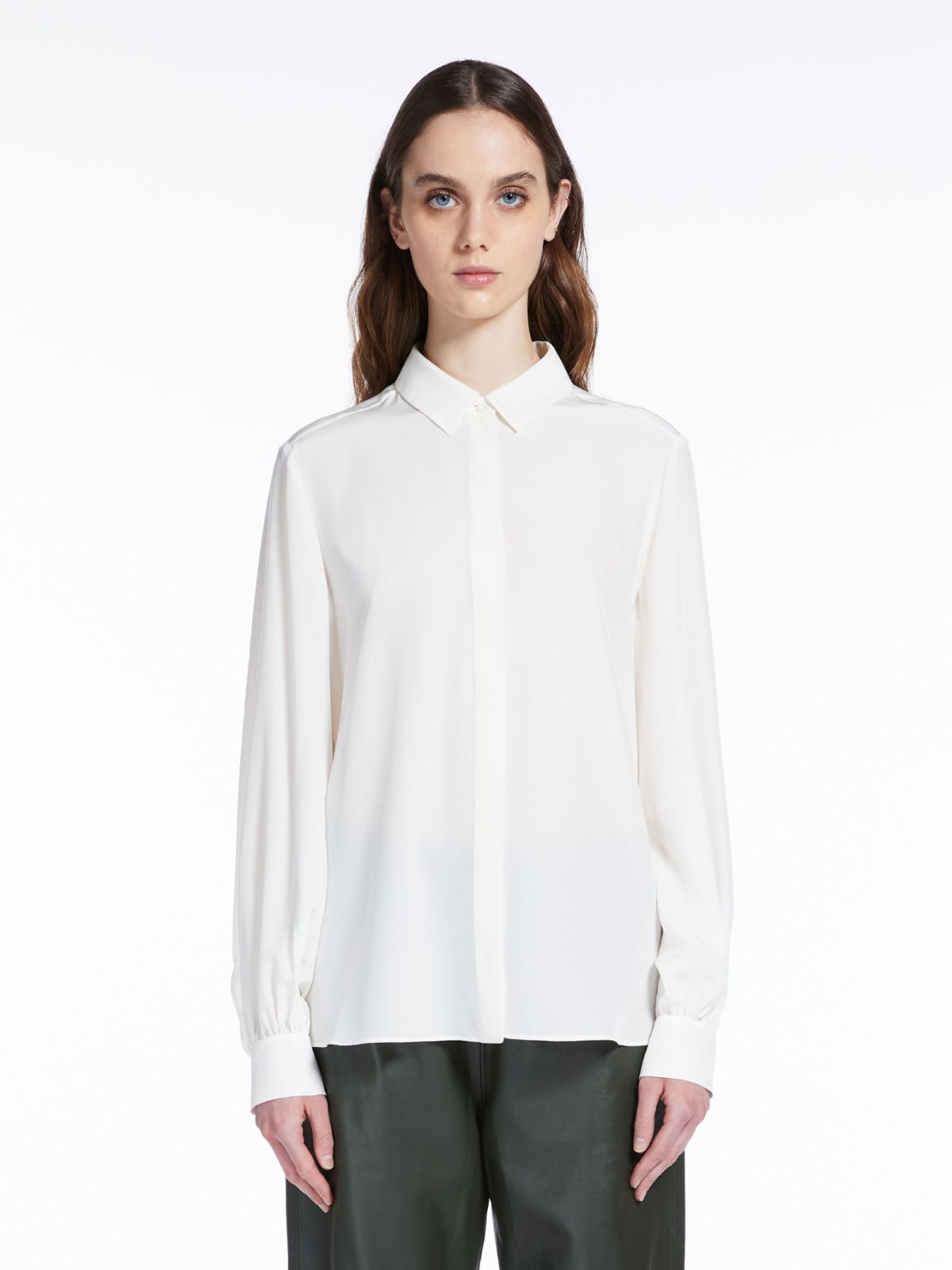 Silk crepe de chine shirt - WHITE - Weekend Max Mara - 2
