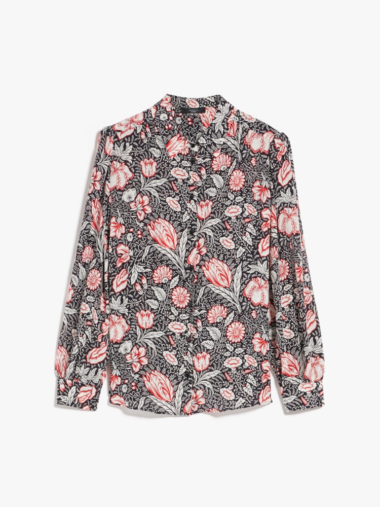 Silk crepe de chine shirt, black | Weekend Max Mara