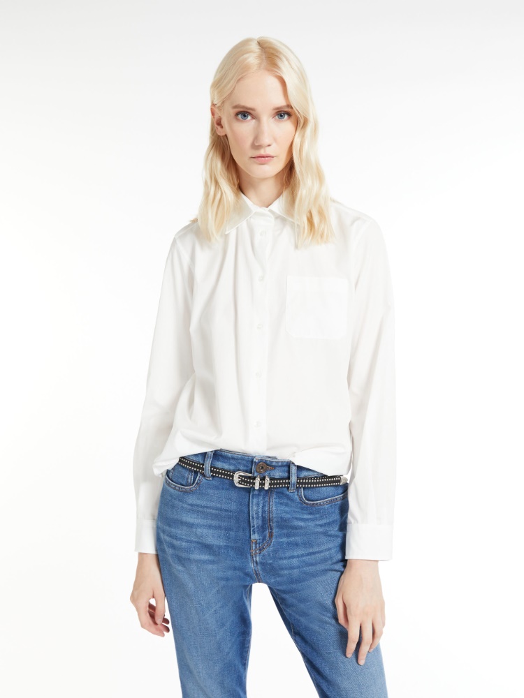 Cotton poplin shirt - OPTICAL WHITE - Weekend Max Mara
