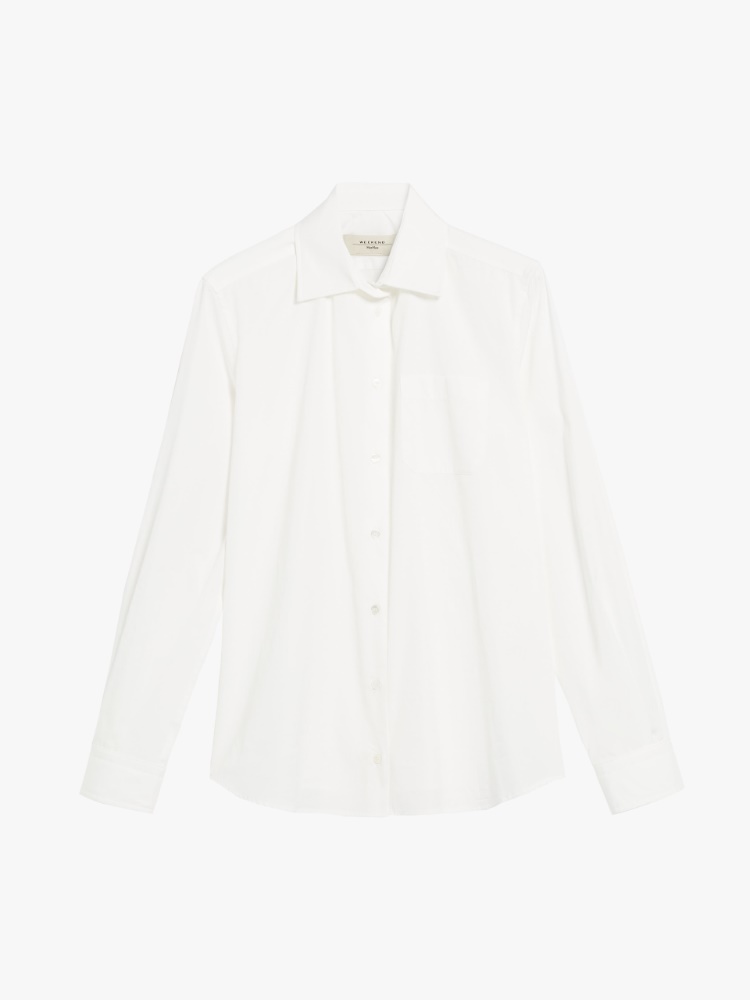 Cotton poplin shirt, optical white | Weekend Max Mara