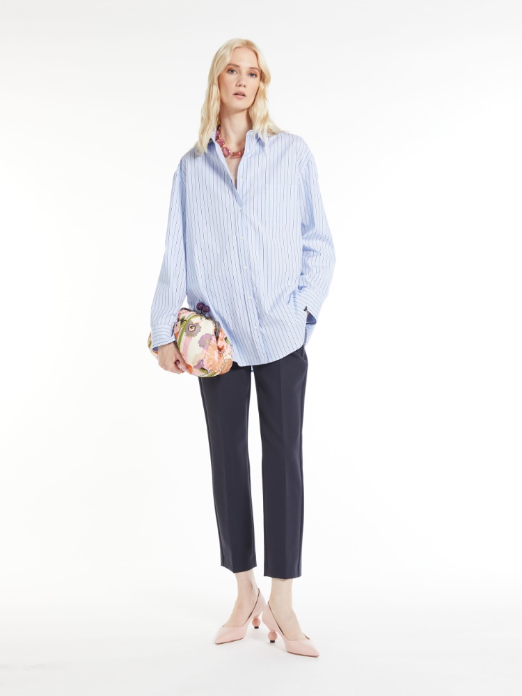 Double viscose-blend cloth trousers - NAVY - Weekend Max Mara