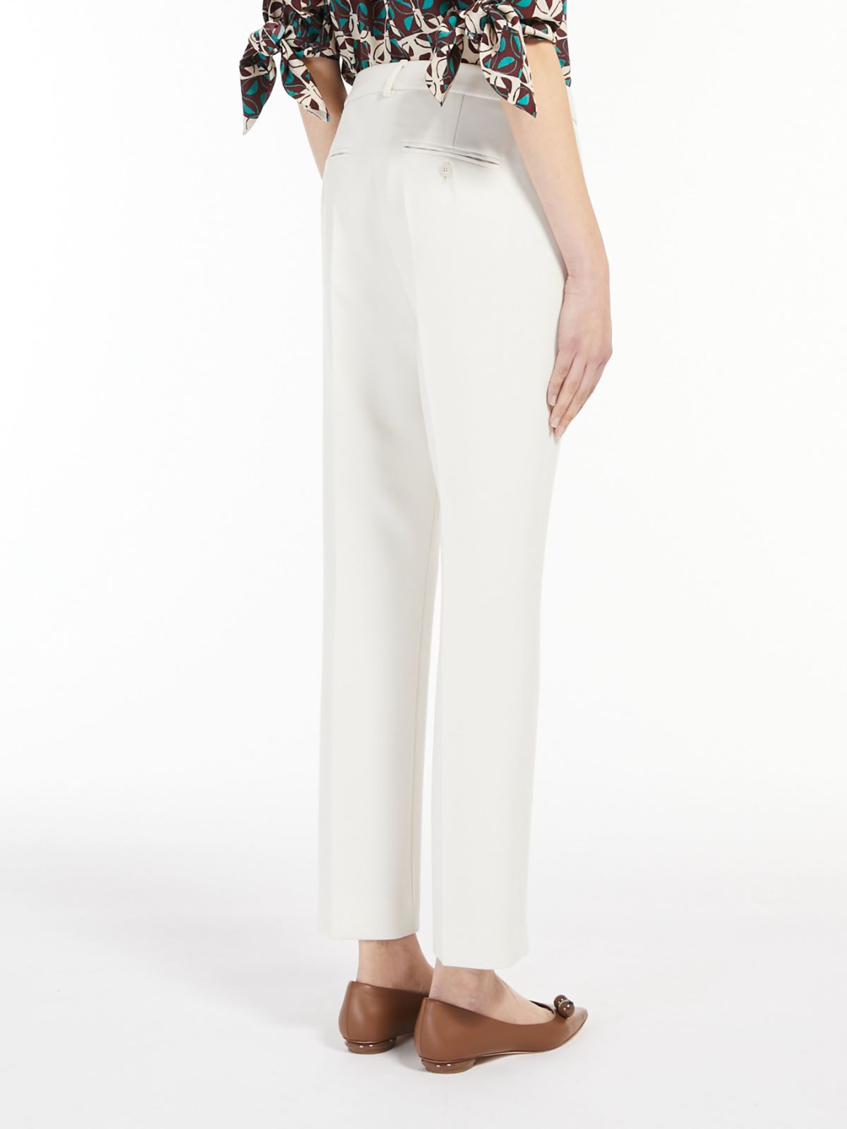 Double viscose-blend cloth trousers - IVORY - Weekend Max Mara - 3
