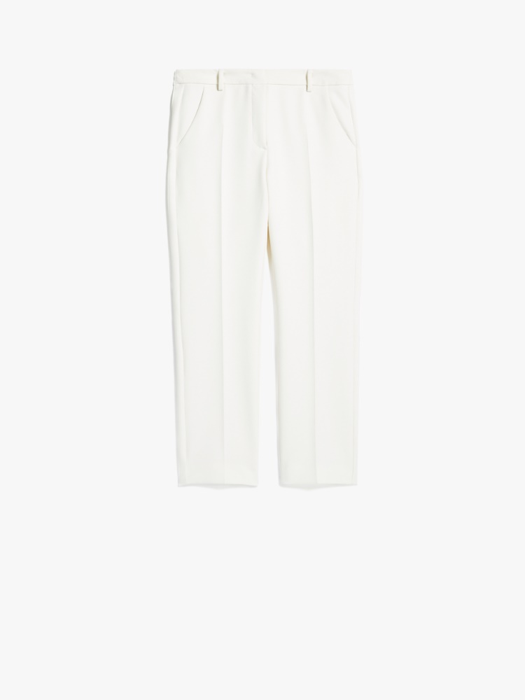Double viscose-blend cloth trousers, ivory | Weekend Max Mara