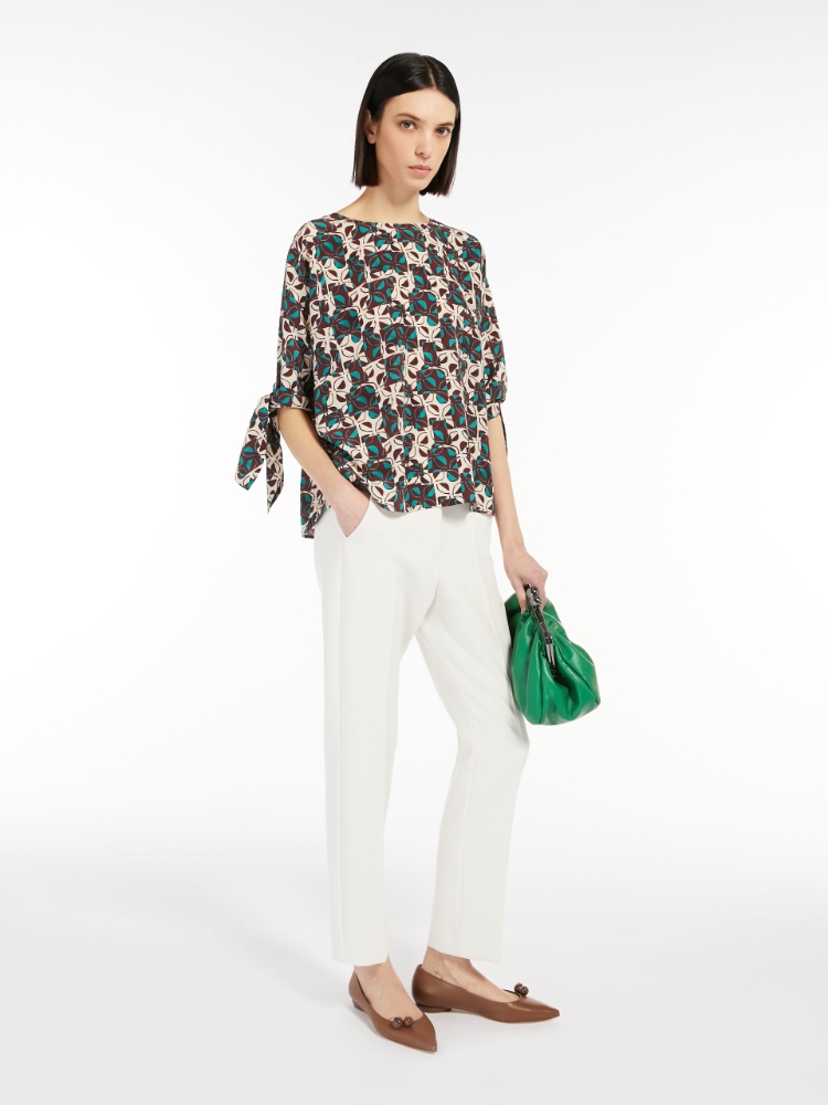 Double viscose-blend cloth trousers - IVORY - Weekend Max Mara