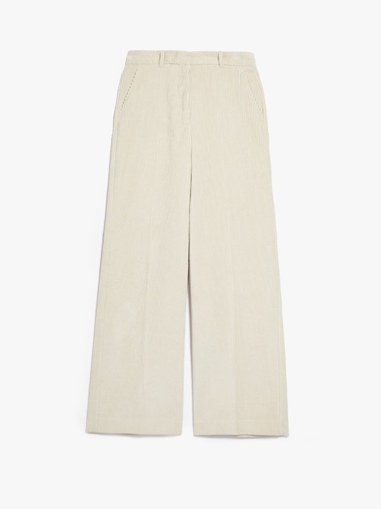 Cotton velvet trousers, beige | Weekend Max Mara