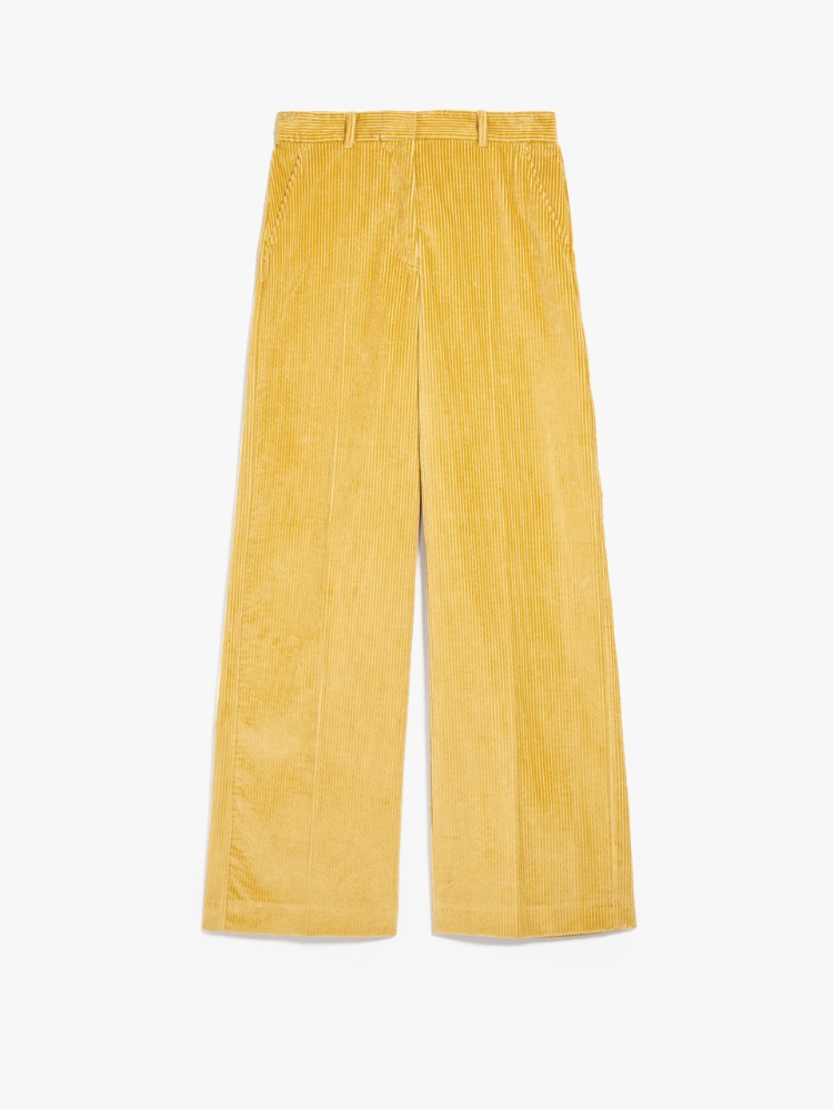 Cotton velvet trousers, gold | Weekend Max Mara