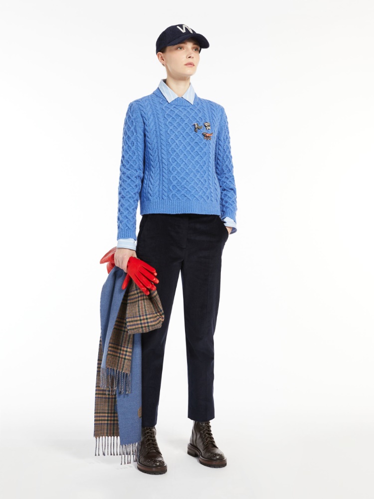 FUNGO_crosselling_img Cotton velvet trousers - ULTRAMARINE - Weekend Max Mara
