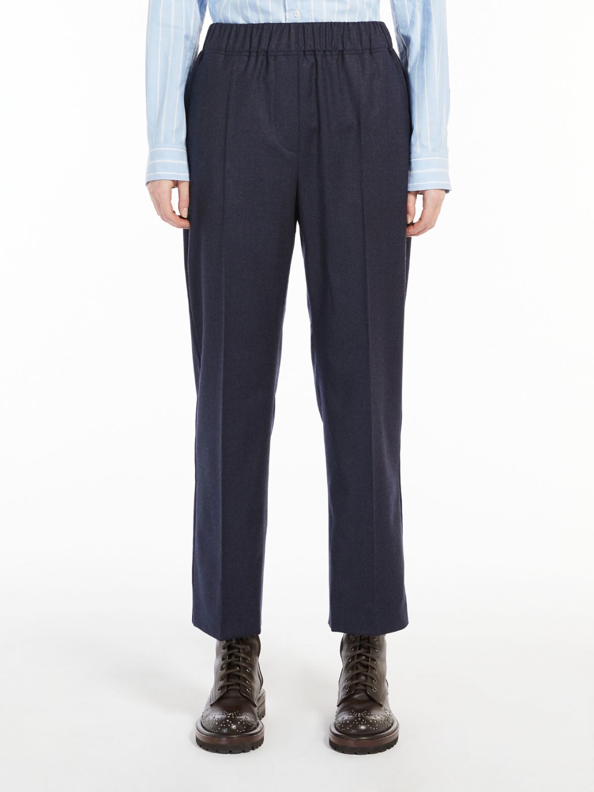 Wool flannel trousers - NAVY - Weekend Max Mara - 2 Wool flannel trousers - NAVY - Weekend Max Mara - 2