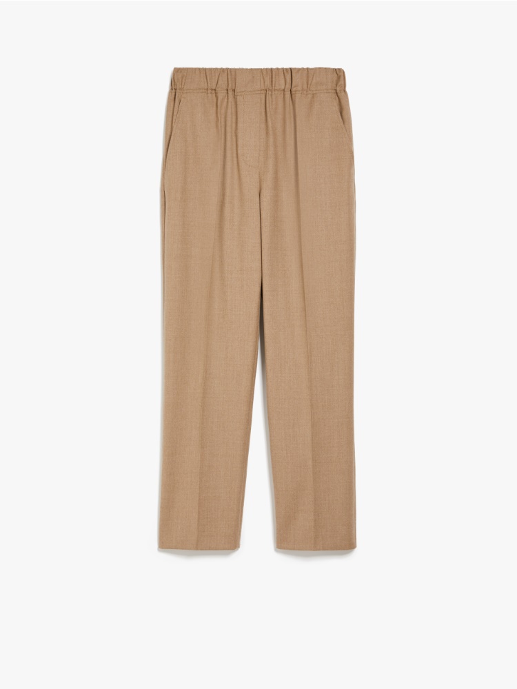 Wool flannel trousers, camel | Weekend Max Mara