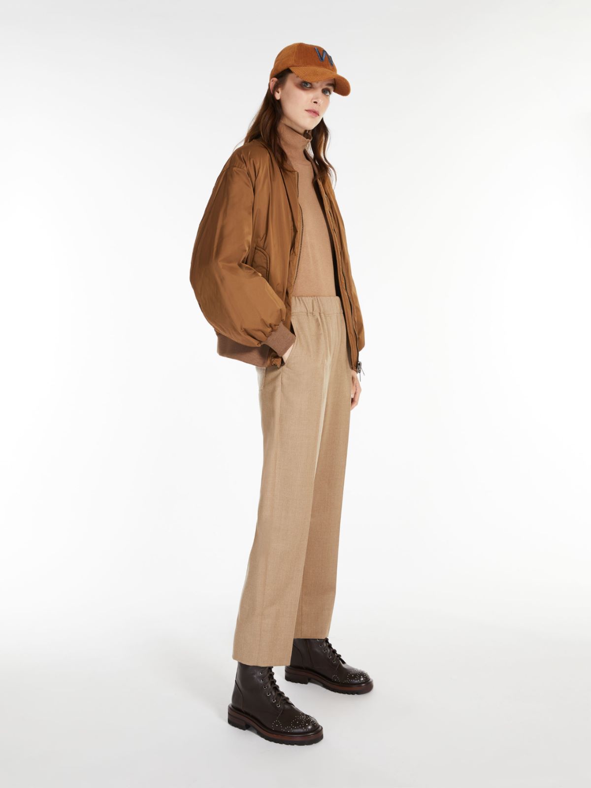 Wool flannel trousers - CAMEL - Weekend Max Mara