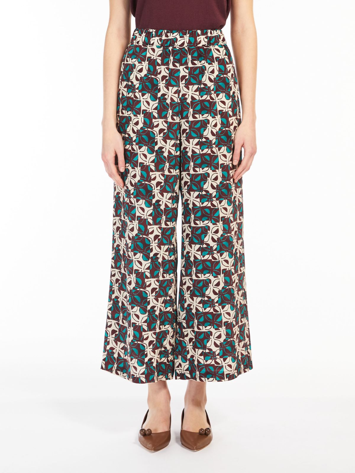 Silk crepe de chine trousers - PLUM - Weekend Max Mara - 2 Silk crepe de chine trousers - PLUM - Weekend Max Mara - 2