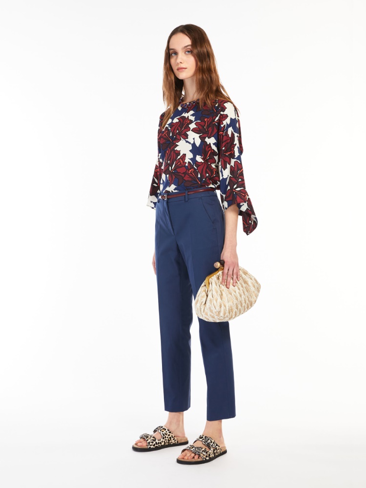 LATO_crosselling_img Sateen trousers - MIDNIGHTBLUE - Weekend Max Mara