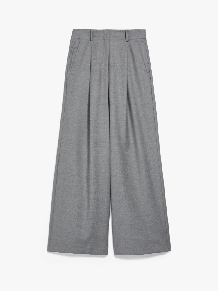 Wool flannel trousers, medium grey | Weekend Max Mara
