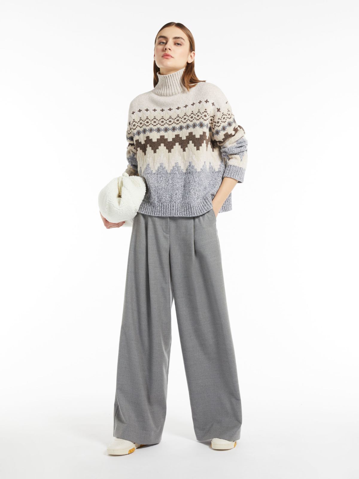Wool flannel trousers - MEDIUM GREY - Weekend Max Mara