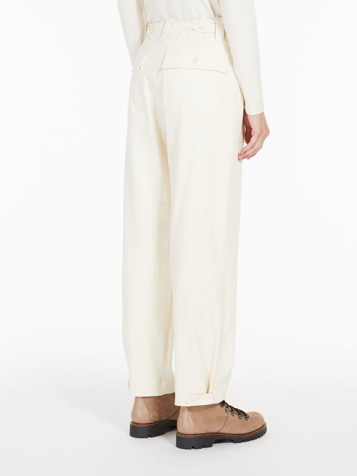 Cotton drill trousers - MILK - Weekend Max Mara - 3 Cotton drill trousers - MILK - Weekend Max Mara - 3