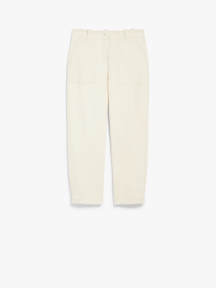 Cotton drill trousers, milk | Weekend Max Mara