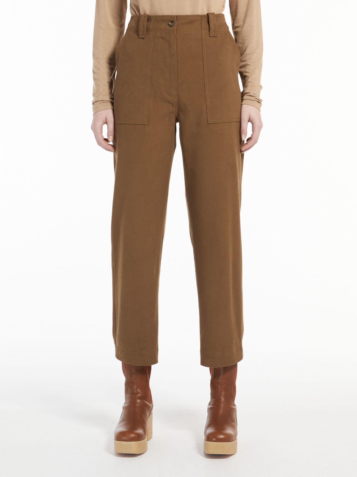 Cotton drill trousers - TOBACCO - Weekend Max Mara - 2