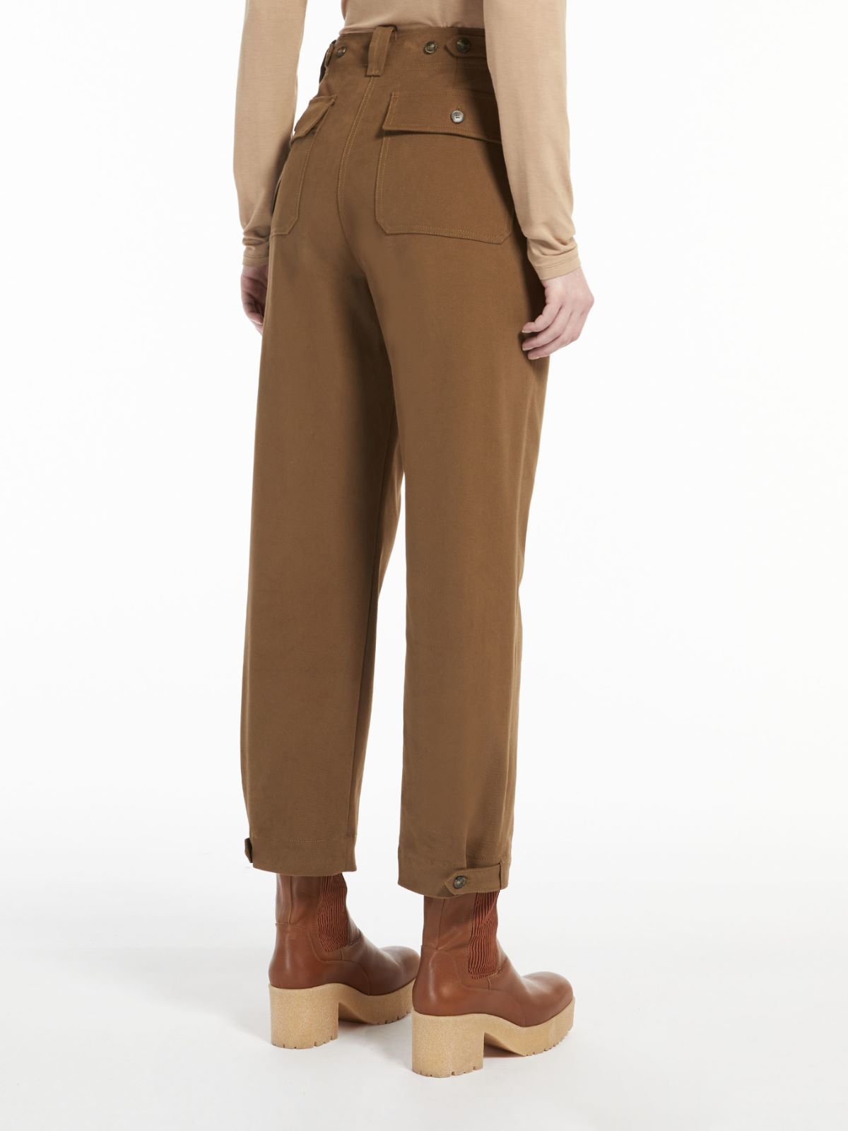 Cotton drill trousers - TOBACCO - Weekend Max Mara - 3