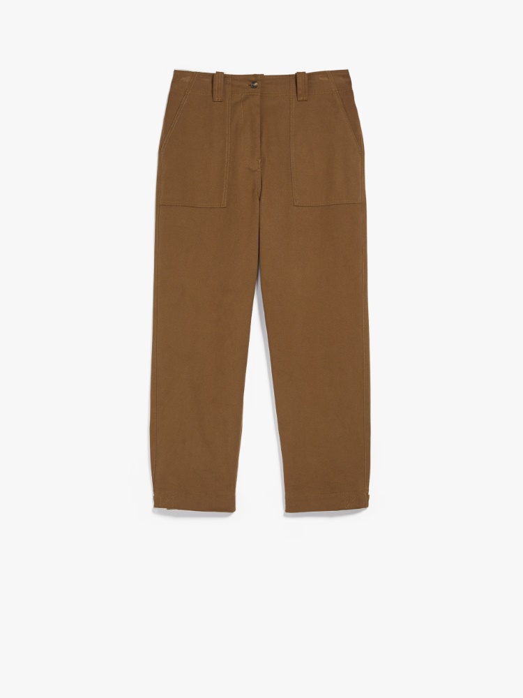 Cotton drill trousers, tobacco | Weekend Max Mara