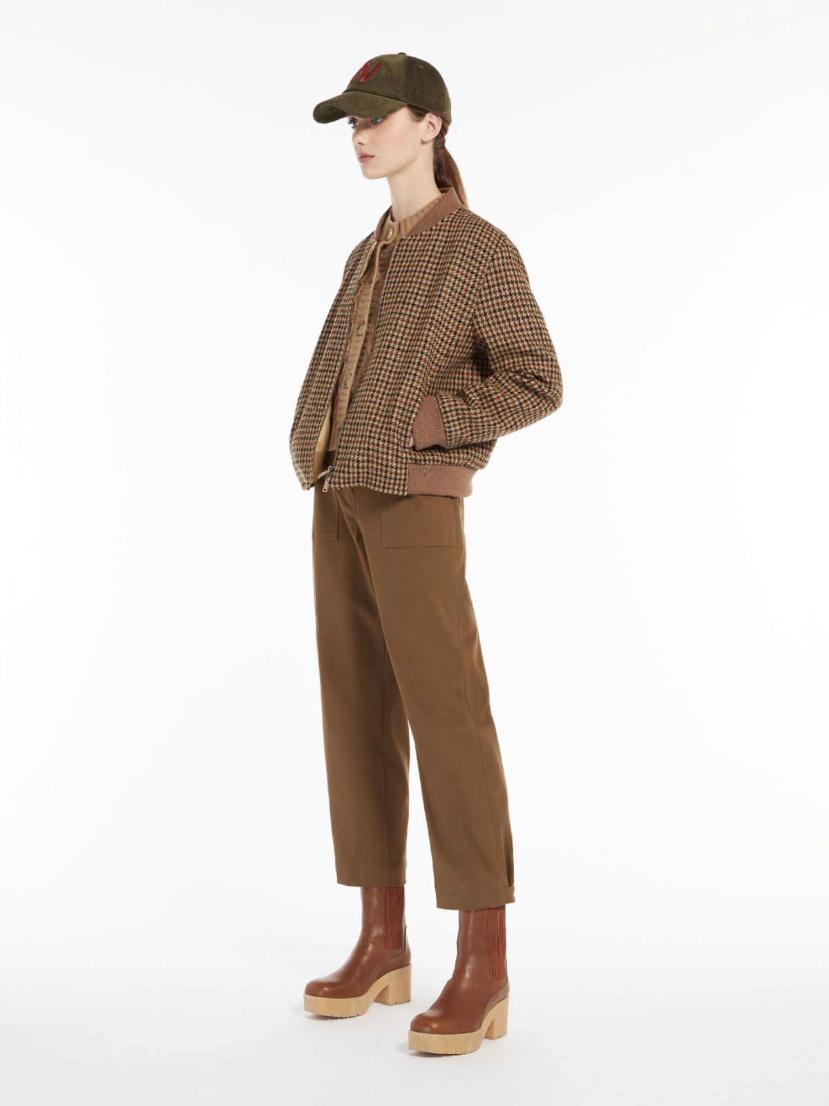 Cotton drill trousers - TOBACCO - Weekend Max Mara