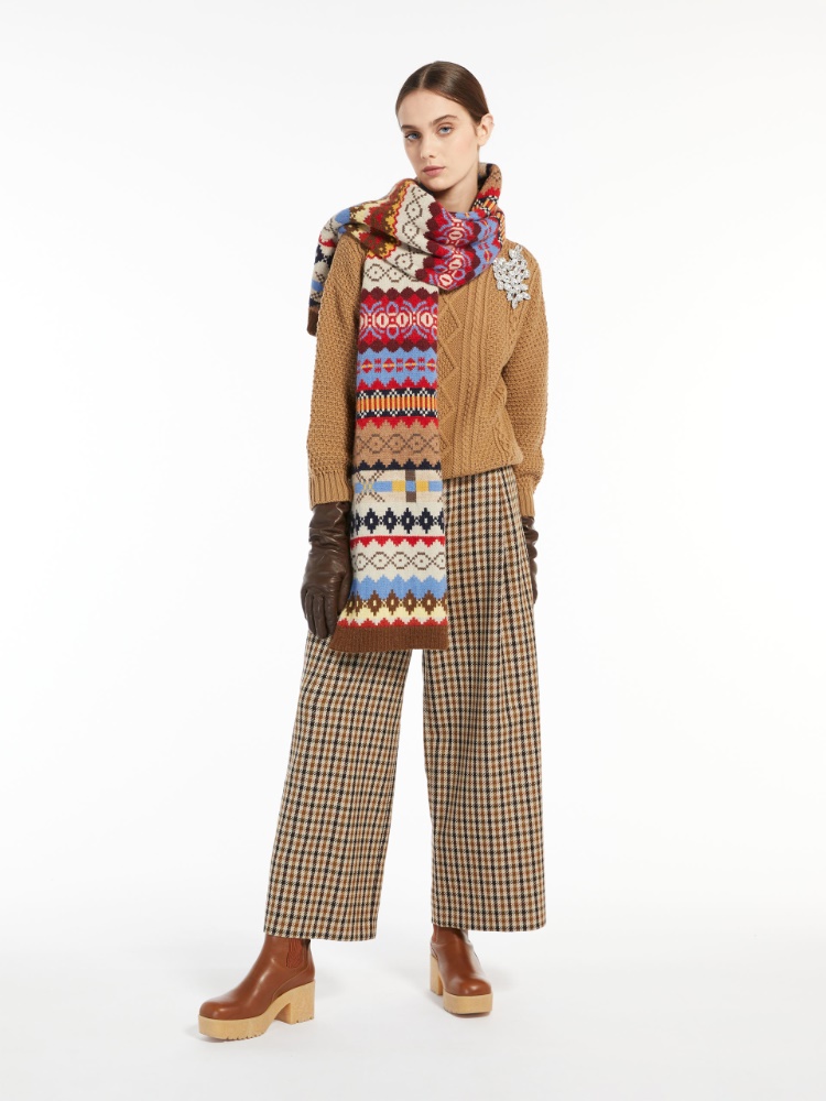 Wool and cotton trousers - BROWN - Weekend Max Mara
