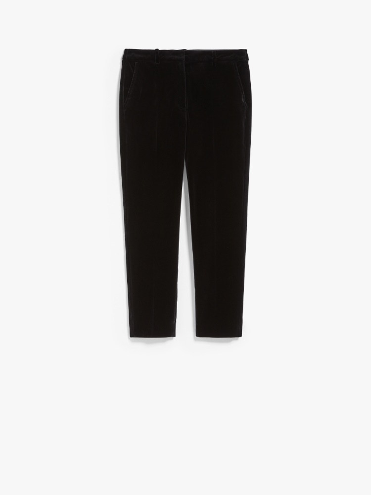 Cotton velvet trousers - BLACK - Weekend Max Mara