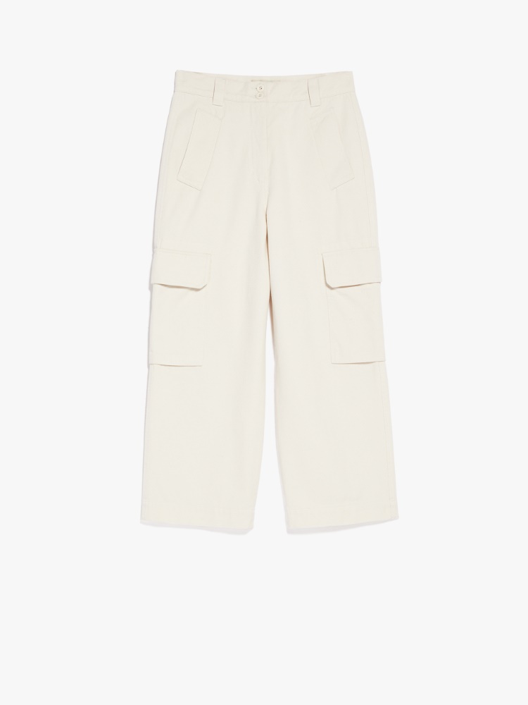 Cotton trousers, ivory | Weekend Max Mara