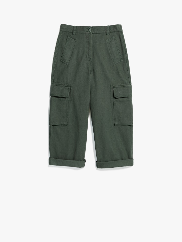Cotton trousers, dark green | Weekend Max Mara
