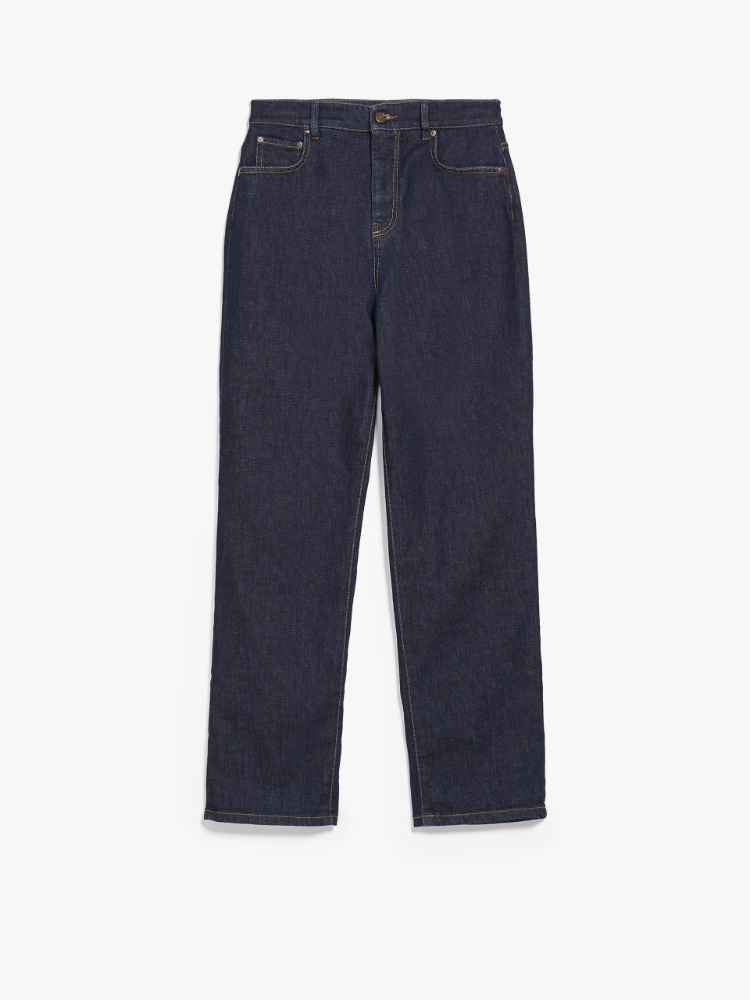 Cotton denim trousers, navy | Weekend Max Mara