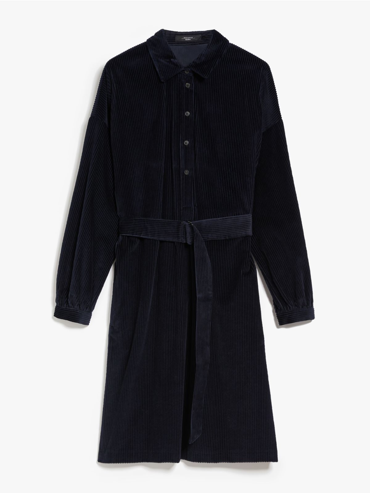 Cotton velvet shirt dress - ULTRAMARINE - Weekend Max Mara - 5 Cotton velvet shirt dress - ULTRAMARINE - Weekend Max Mara - 5