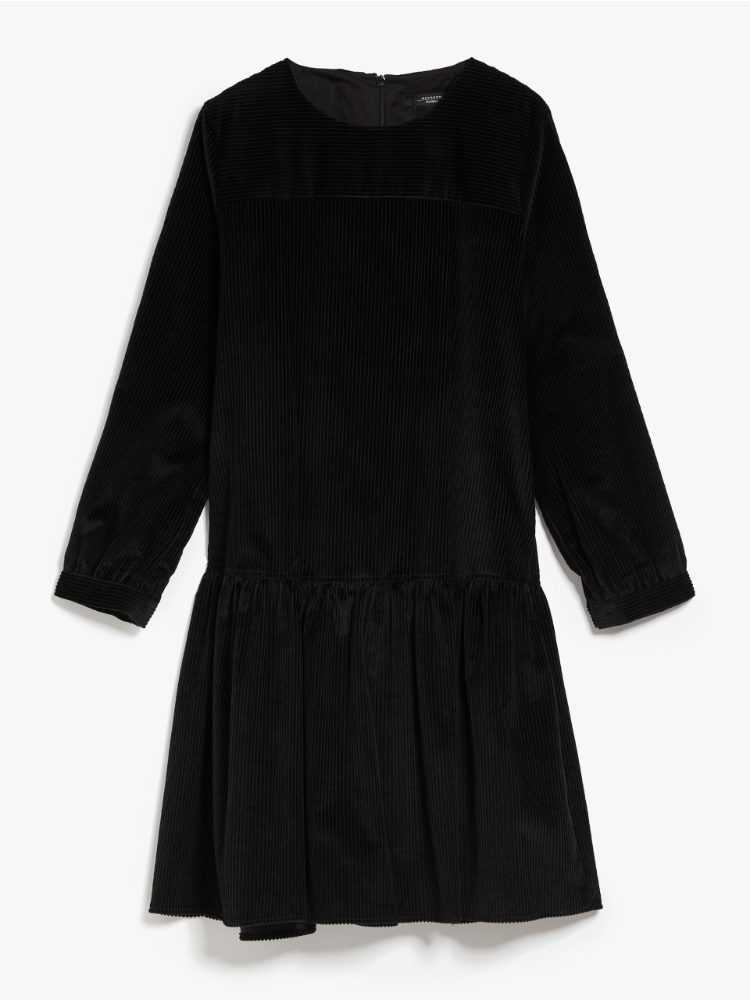 Cotton velvet dress, black | Weekend Max Mara