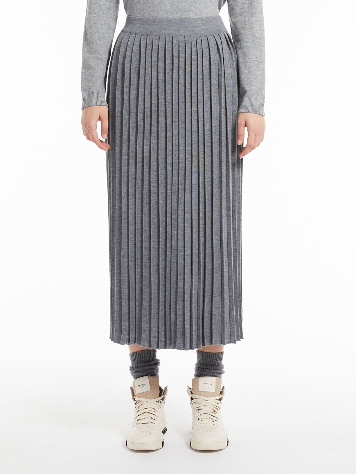 Wool yarn skirt - MEDIUM GREY - Weekend Max Mara - 2