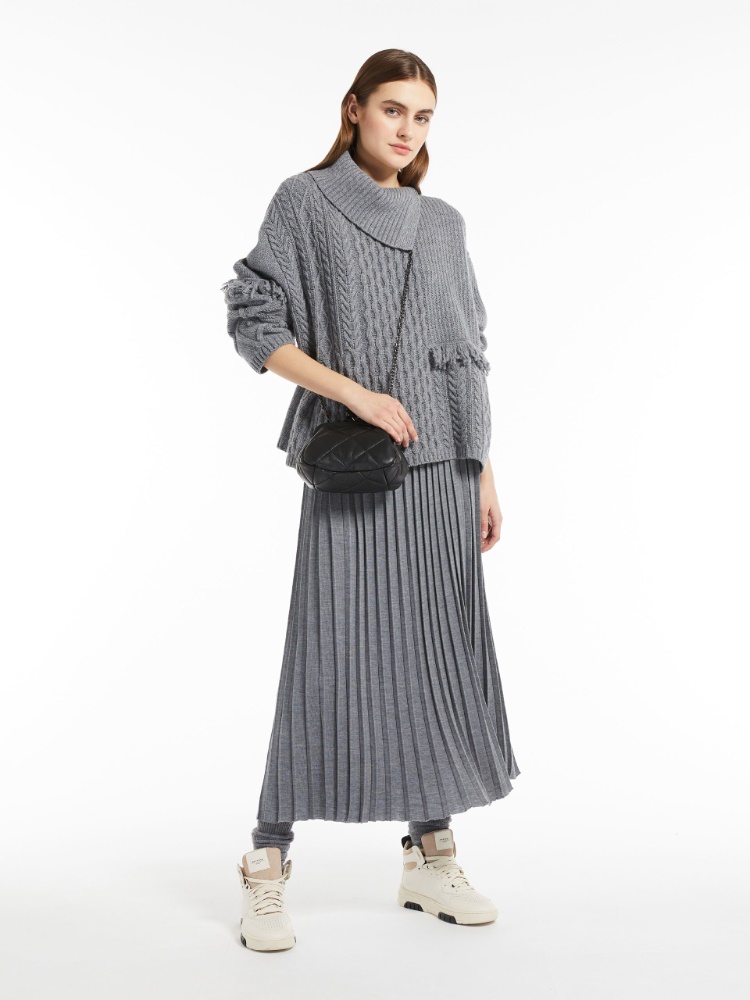 FIESTA_crosselling_img Wool yarn skirt - MEDIUM GREY - Weekend Max Mara
