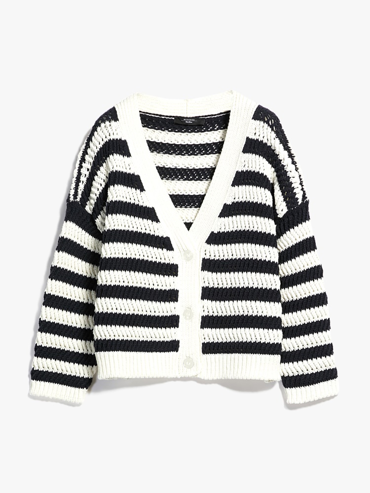 Cotton-blend cardigan, navy | Weekend Max Mara