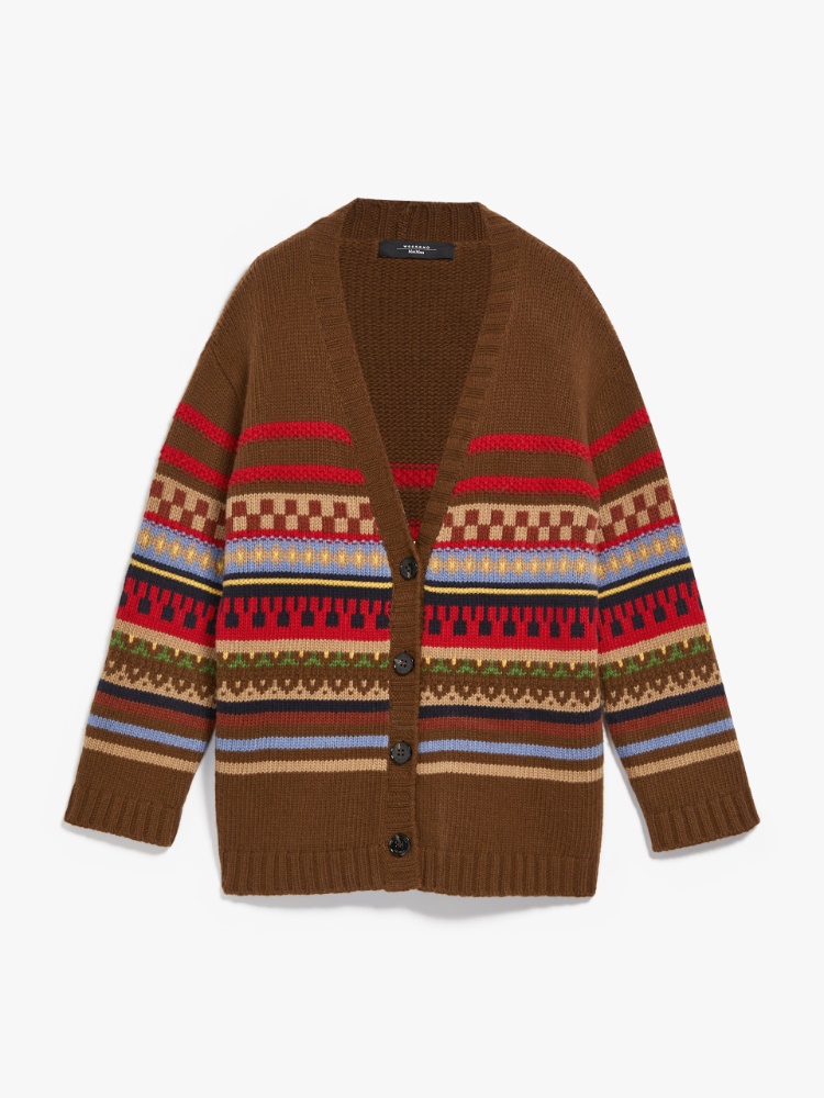 Jacquard wool cardigan, green | Weekend Max Mara